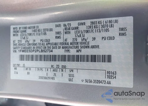 2023 Ford Bronco Badlands from USA, damaged, VIN 1FMEE5DP2PLB52734